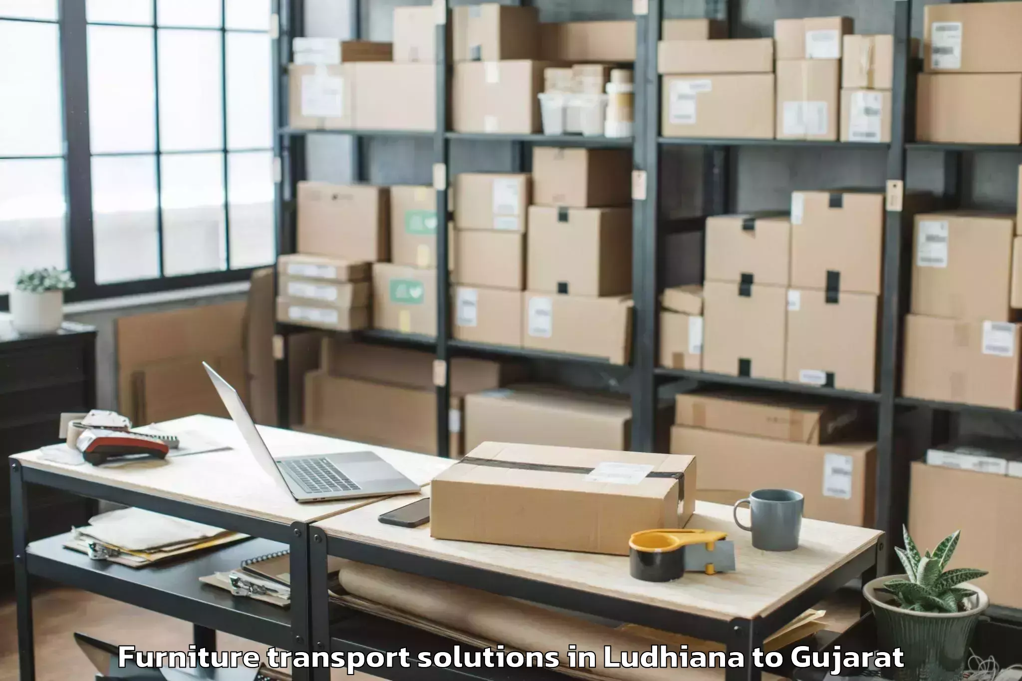 Expert Ludhiana to Khambhalia Furniture Transport Solutions